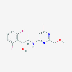 1-(2,6-Difluorophenyl)-2-[[2-(methoxymethyl)-6-methylpyrimidin-4-yl]amino]propan-1-ol