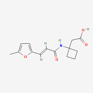 2-[1-[[(E)-3-(5-methylfuran-2-yl)prop-2-enoyl]amino]cyclobutyl]acetic acid