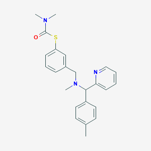 molecular formula C24H27N3OS B7626978 S-[3-[[methyl-[(4-methylphenyl)-pyridin-2-ylmethyl]amino]methyl]phenyl] N,N-dimethylcarbamothioate 