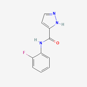 molecular formula C10H8FN3O B7626986 N-(2-Fluorophenyl)-1H-pyrazole-3-carboxamide 