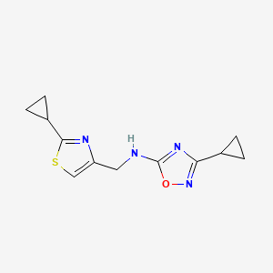 3-cyclopropyl-N-[(2-cyclopropyl-1,3-thiazol-4-yl)methyl]-1,2,4-oxadiazol-5-amine