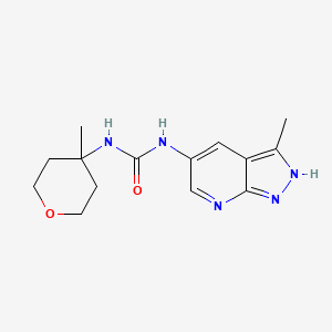 1-(4-methyloxan-4-yl)-3-(3-methyl-2H-pyrazolo[3,4-b]pyridin-5-yl)urea