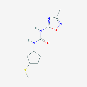 molecular formula C10H16N4O2S B7627033 1-(3-Methyl-1,2,4-oxadiazol-5-yl)-3-(3-methylsulfanylcyclopentyl)urea 