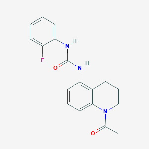 molecular formula C18H18FN3O2 B7627059 1-(1-acetyl-3,4-dihydro-2H-quinolin-5-yl)-3-(2-fluorophenyl)urea 