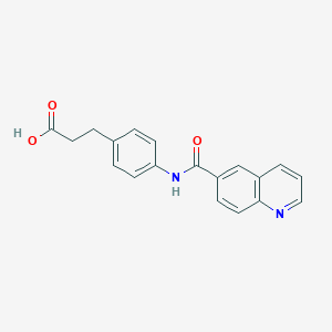 molecular formula C19H16N2O3 B7627065 3-[4-(Quinoline-6-carbonylamino)phenyl]propanoic acid 