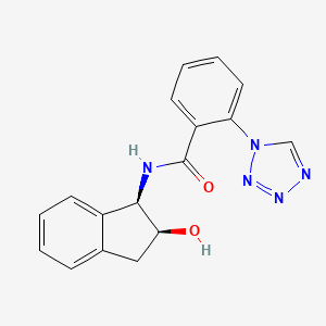 N-[(1R,2S)-2-hydroxy-2,3-dihydro-1H-inden-1-yl]-2-(tetrazol-1-yl)benzamide