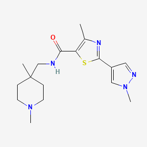 N-[(1,4-dimethylpiperidin-4-yl)methyl]-4-methyl-2-(1-methylpyrazol-4-yl)-1,3-thiazole-5-carboxamide