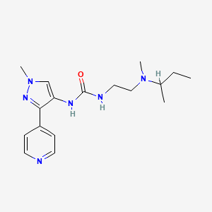 molecular formula C17H26N6O B7627104 1-[2-[Butan-2-yl(methyl)amino]ethyl]-3-(1-methyl-3-pyridin-4-ylpyrazol-4-yl)urea 