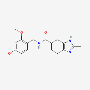 molecular formula C18H23N3O3 B7627115 N-[(2,4-dimethoxyphenyl)methyl]-2-methyl-4,5,6,7-tetrahydro-3H-benzimidazole-5-carboxamide 