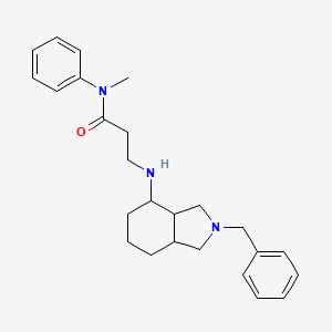 molecular formula C25H33N3O B7627120 3-[(2-benzyl-1,3,3a,4,5,6,7,7a-octahydroisoindol-4-yl)amino]-N-methyl-N-phenylpropanamide 