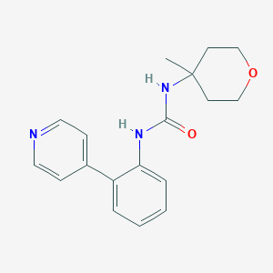 molecular formula C18H21N3O2 B7627125 1-(4-Methyloxan-4-yl)-3-(2-pyridin-4-ylphenyl)urea 