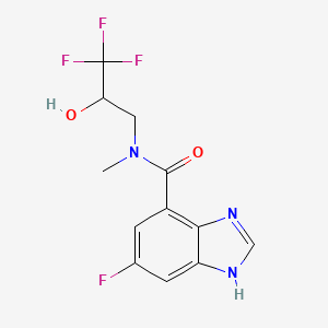 molecular formula C12H11F4N3O2 B7627135 6-fluoro-N-methyl-N-(3,3,3-trifluoro-2-hydroxypropyl)-1H-benzimidazole-4-carboxamide 