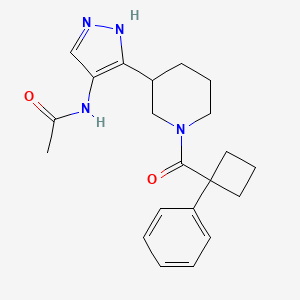 N-[5-[1-(1-phenylcyclobutanecarbonyl)piperidin-3-yl]-1H-pyrazol-4-yl]acetamide