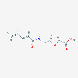 molecular formula C12H13NO4 B7627182 5-[[[(2E,4E)-hexa-2,4-dienoyl]amino]methyl]furan-2-carboxylic acid 