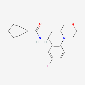 molecular formula C19H25FN2O2 B7627189 N-[1-(5-fluoro-2-morpholin-4-ylphenyl)ethyl]bicyclo[3.1.0]hexane-6-carboxamide 