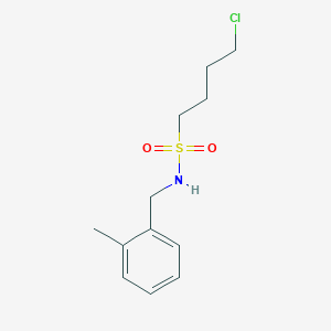 molecular formula C12H18ClNO2S B7627198 4-chloro-N-[(2-methylphenyl)methyl]butane-1-sulfonamide 