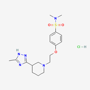 N,N-dimethyl-4-[2-[3-(5-methyl-1H-1,2,4-triazol-3-yl)piperidin-1-yl]ethoxy]benzenesulfonamide;hydrochloride