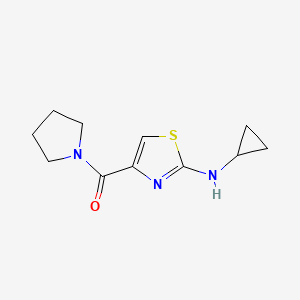 molecular formula C11H15N3OS B7627219 (2-(Cyclopropylamino)thiazol-4-yl)(pyrrolidin-1-yl)methanone 