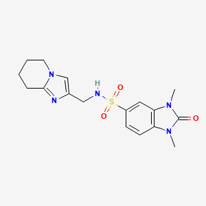 molecular formula C17H21N5O3S B7627231 1,3-dimethyl-2-oxo-N-(5,6,7,8-tetrahydroimidazo[1,2-a]pyridin-2-ylmethyl)benzimidazole-5-sulfonamide 