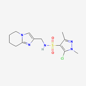 molecular formula C13H18ClN5O2S B7627242 5-chloro-1,3-dimethyl-N-(5,6,7,8-tetrahydroimidazo[1,2-a]pyridin-2-ylmethyl)pyrazole-4-sulfonamide 
