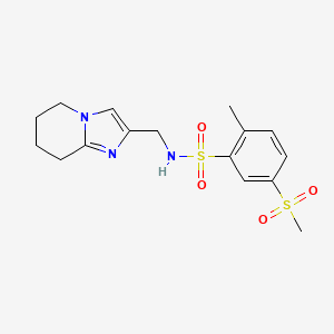 molecular formula C16H21N3O4S2 B7627251 2-methyl-5-methylsulfonyl-N-(5,6,7,8-tetrahydroimidazo[1,2-a]pyridin-2-ylmethyl)benzenesulfonamide 