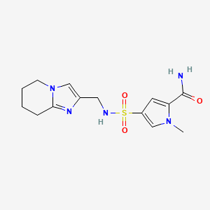 molecular formula C14H19N5O3S B7627256 1-Methyl-4-(5,6,7,8-tetrahydroimidazo[1,2-a]pyridin-2-ylmethylsulfamoyl)pyrrole-2-carboxamide 