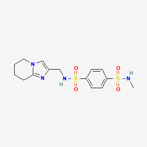 molecular formula C15H20N4O4S2 B7627266 1-N-methyl-4-N-(5,6,7,8-tetrahydroimidazo[1,2-a]pyridin-2-ylmethyl)benzene-1,4-disulfonamide 