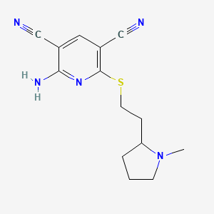 molecular formula C14H17N5S B7627278 2-Amino-6-[2-(1-methylpyrrolidin-2-yl)ethylsulfanyl]pyridine-3,5-dicarbonitrile 