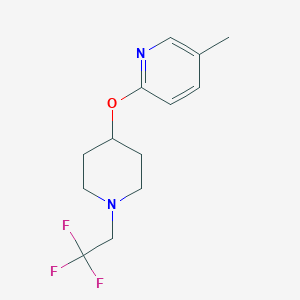 molecular formula C13H17F3N2O B7627300 5-Methyl-2-[1-(2,2,2-trifluoroethyl)piperidin-4-yl]oxypyridine 