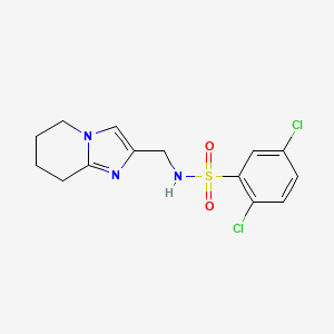 molecular formula C14H15Cl2N3O2S B7627306 2,5-dichloro-N-(5,6,7,8-tetrahydroimidazo[1,2-a]pyridin-2-ylmethyl)benzenesulfonamide 