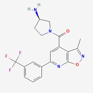 [(3R)-3-aminopyrrolidin-1-yl]-[3-methyl-6-[3-(trifluoromethyl)phenyl]-[1,2]oxazolo[5,4-b]pyridin-4-yl]methanone