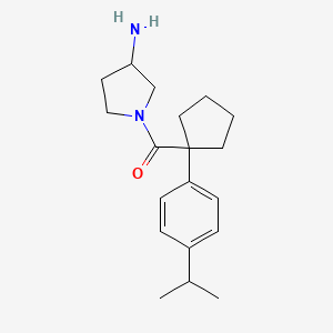 (3-Aminopyrrolidin-1-yl)-[1-(4-propan-2-ylphenyl)cyclopentyl]methanone