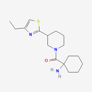 molecular formula C17H27N3OS B7627365 (1-Aminocyclohexyl)-[3-(4-ethyl-1,3-thiazol-2-yl)piperidin-1-yl]methanone 