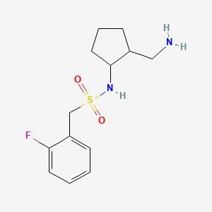 molecular formula C13H19FN2O2S B7627401 N-[2-(aminomethyl)cyclopentyl]-1-(2-fluorophenyl)methanesulfonamide 