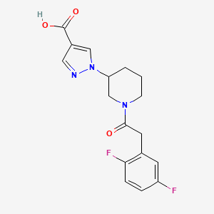 molecular formula C17H17F2N3O3 B7627431 1-[1-[2-(2,5-Difluorophenyl)acetyl]piperidin-3-yl]pyrazole-4-carboxylic acid 