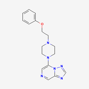 molecular formula C17H20N6O B7627451 5-[4-(2-Phenoxyethyl)piperazin-1-yl]-[1,2,4]triazolo[1,5-a]pyrazine 
