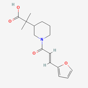2-[1-[(E)-3-(furan-2-yl)prop-2-enoyl]piperidin-3-yl]-2-methylpropanoic acid