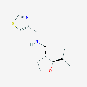 molecular formula C12H20N2OS B7627479 1-[(2R,3R)-2-propan-2-yloxolan-3-yl]-N-(1,3-thiazol-4-ylmethyl)methanamine 