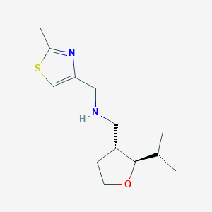 molecular formula C13H22N2OS B7627482 N-[(2-methyl-1,3-thiazol-4-yl)methyl]-1-[(2R,3R)-2-propan-2-yloxolan-3-yl]methanamine 