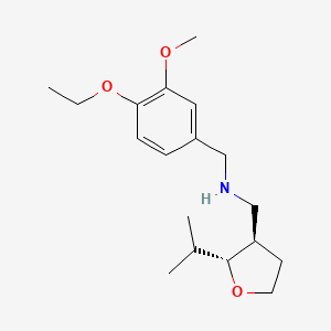 molecular formula C18H29NO3 B7627499 N-[(4-ethoxy-3-methoxyphenyl)methyl]-1-[(2R,3R)-2-propan-2-yloxolan-3-yl]methanamine 