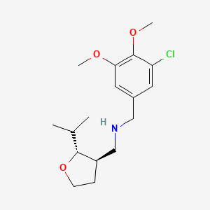 molecular formula C17H26ClNO3 B7627504 N-[(3-chloro-4,5-dimethoxyphenyl)methyl]-1-[(2R,3R)-2-propan-2-yloxolan-3-yl]methanamine 