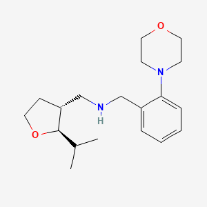 molecular formula C19H30N2O2 B7627519 N-[(2-morpholin-4-ylphenyl)methyl]-1-[(2R,3R)-2-propan-2-yloxolan-3-yl]methanamine 