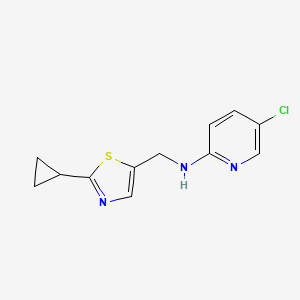 molecular formula C12H12ClN3S B7627536 5-chloro-N-[(2-cyclopropyl-1,3-thiazol-5-yl)methyl]pyridin-2-amine 