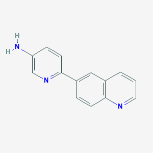 molecular formula C14H11N3 B7627562 6-Quinolin-6-ylpyridin-3-amine 