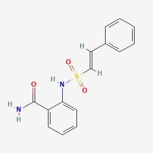 molecular formula C15H14N2O3S B7627567 2-(2-Phenylethenesulfonamido)benzamide 