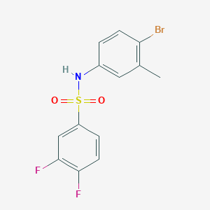 molecular formula C13H10BrF2NO2S B7627585 N-(4-bromo-3-methylphenyl)-3,4-difluorobenzenesulfonamide 