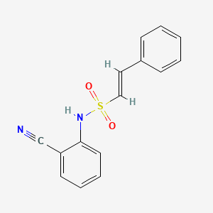 molecular formula C15H12N2O2S B7627607 N-(2-cyanophenyl)-2-phenylethene-1-sulfonamide 