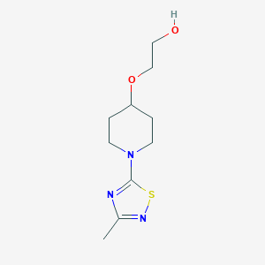 molecular formula C10H17N3O2S B7627626 2-[1-(3-Methyl-1,2,4-thiadiazol-5-yl)piperidin-4-yl]oxyethanol 