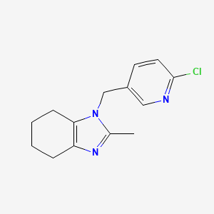 molecular formula C14H16ClN3 B7627629 1-[(6-Chloropyridin-3-yl)methyl]-2-methyl-4,5,6,7-tetrahydrobenzimidazole 
