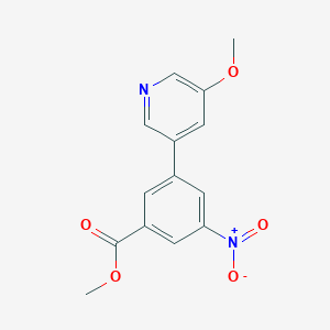 molecular formula C14H12N2O5 B7627645 Methyl 3-(5-methoxypyridin-3-yl)-5-nitrobenzoate 